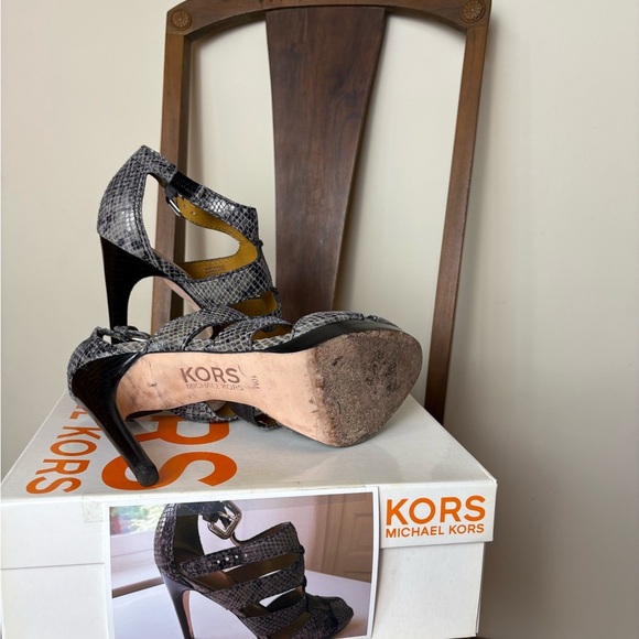 Michael Kors Black Snakeskin Heels - Picture 7 of 9